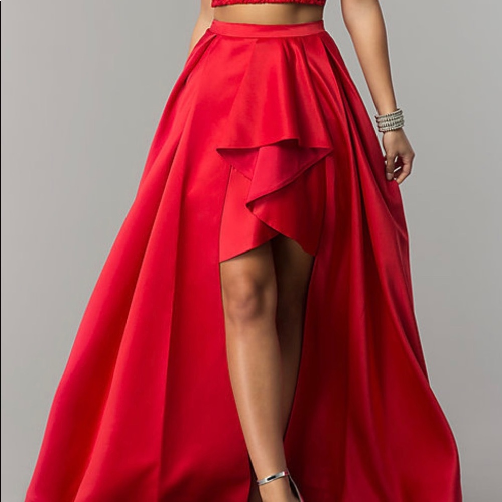 High-Low A-line  prom Skirt